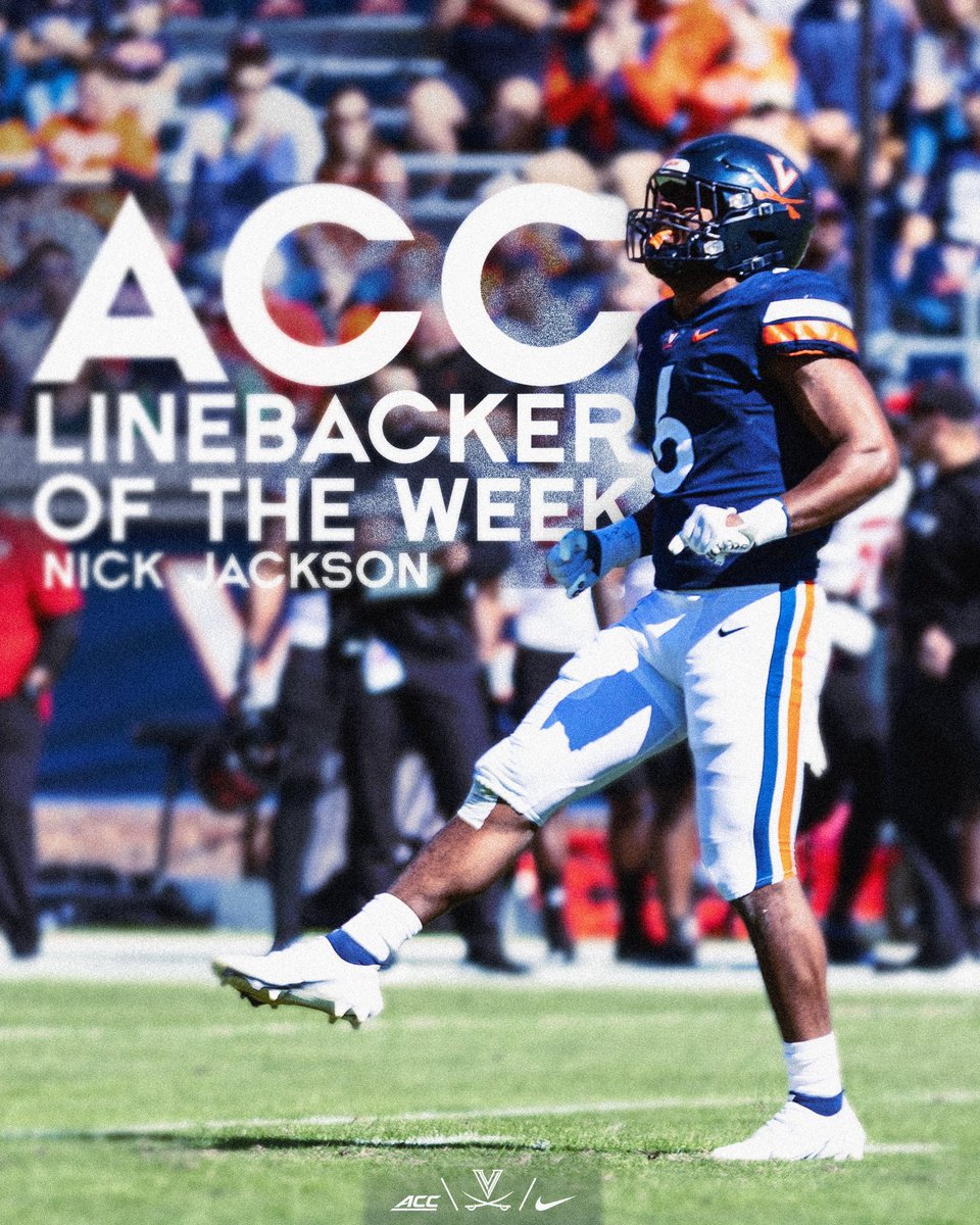 UVAFootball's tweet image. Congrats to Nick Jackson for being ACC linebacker of the week!

#GoHoos⚔️