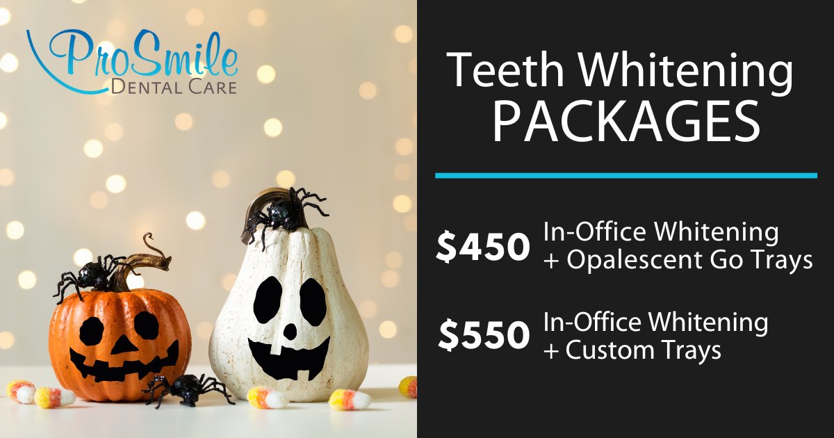 ProSmileDental2's tweet photo. Too many Halloween sweets or pumpkin spice lattes? Here’s a real treat… effective, affordable, tooth whitening packages.

https://t.co/RykURldZxJ

#HappyHalloween #HappyHalloween2022 #TeethWhitening #DentalWhitening #CosmeticDentist #SanRamon #DanvilleCA #ProSmileDentalCare https://t.co/APXjuoRnUb