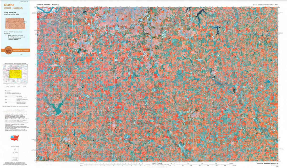 It's #FreeMapMonday! Re-tweet and follow us for a chance to win the Satellite map of Olathe, KS! #USGSStore (U.S. residents only)