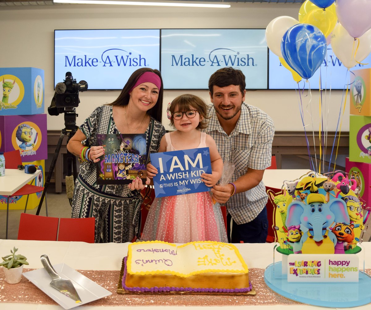 makeawishsfla's tweet image. Quinn, a 5-year-old with leukemia, wished to have a storybook written about her. @superfredd and 40 children’s book authors wrote “Quinn’s Monsters” featuring Quinn and her stuffed animals. Quinn received a life-saving bone marrow transplant and is currently in full remission.