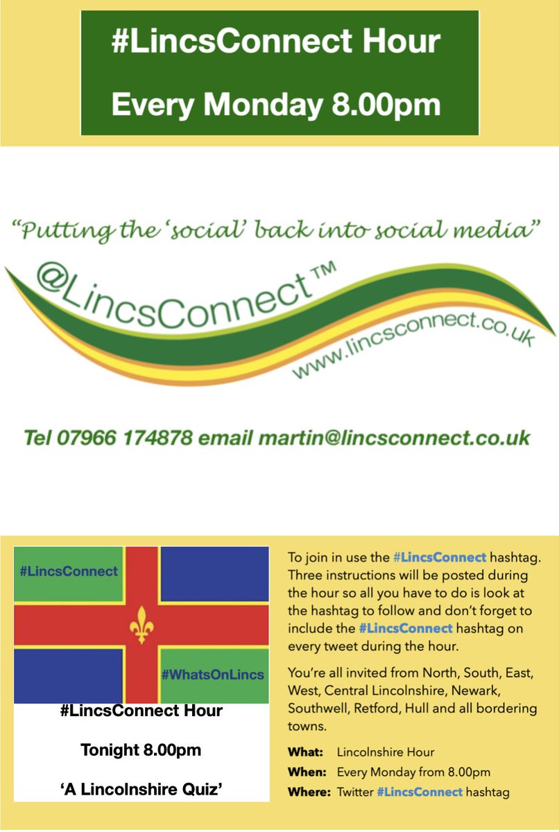 LincsConnect's tweet photo. It's quiz night tonight for the #LincsConnect Hour. Come and see what you know or don't know about #Lincolnshire at 8.00pm
@KathrynLincs @CallumBrazzo @notanybunny @MC_Mindfulness @NicolaLHallam @SamWhiteMCC @hartsholmecc @CBereavementC @CraftyJus @PharmasWife @SusanHollingwo1 https://t.co/n6Pg1NQxEG