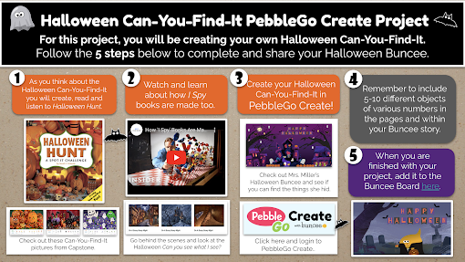 Here is a fun, creative and spooky digital storytelling activity kids will love from @shannonmmiller! Halloween Can-You-Find-It With PebbleGo Create and Buncee: ow.ly/FyTi50LkKqx #TLChat #TxLChat