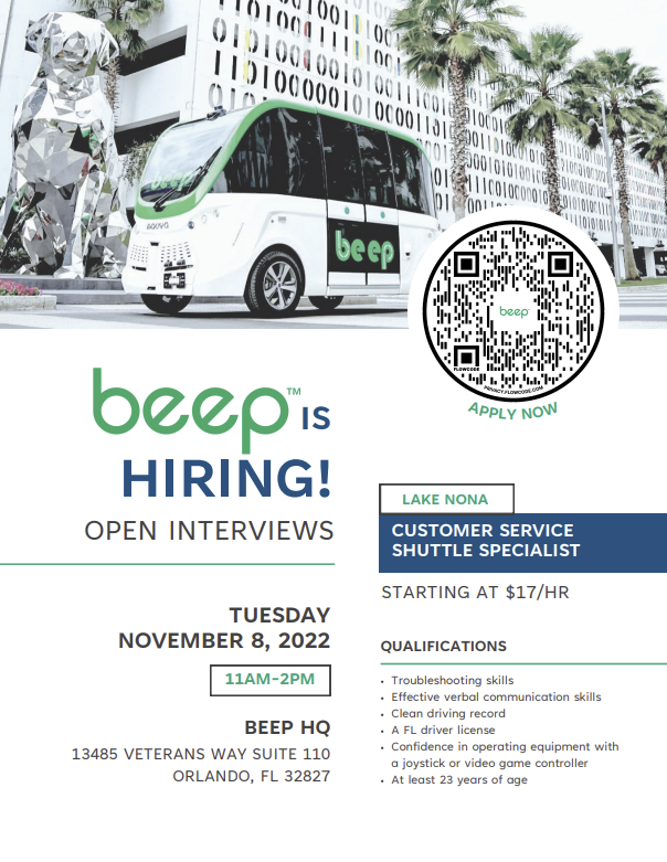 beepAVsolutions's tweet photo. If you're looking for a new career, join us for a job fair on November 8th, at Beep HQ from 11am-2pm. We will be hosting open interviews for Shuttle Attendants.
Can't wait to meet you! https://t.co/GUqI4wDqUM