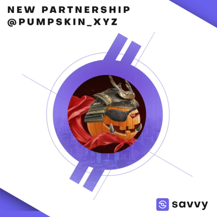 SavvyDeFi's tweet photo. We are celebrating Halloween by #Redlisting our spooky frens🥁 

@pumpskin_xyz !!! 🎉🥳 

They are one of the fastest-growing communities, and we admire their consistency and hard work💪 

So get some 🎃pie and get ready for first access to Savvy and a bonus on our Fair Launch🤝 https://t.co/I1A5EUAk1g