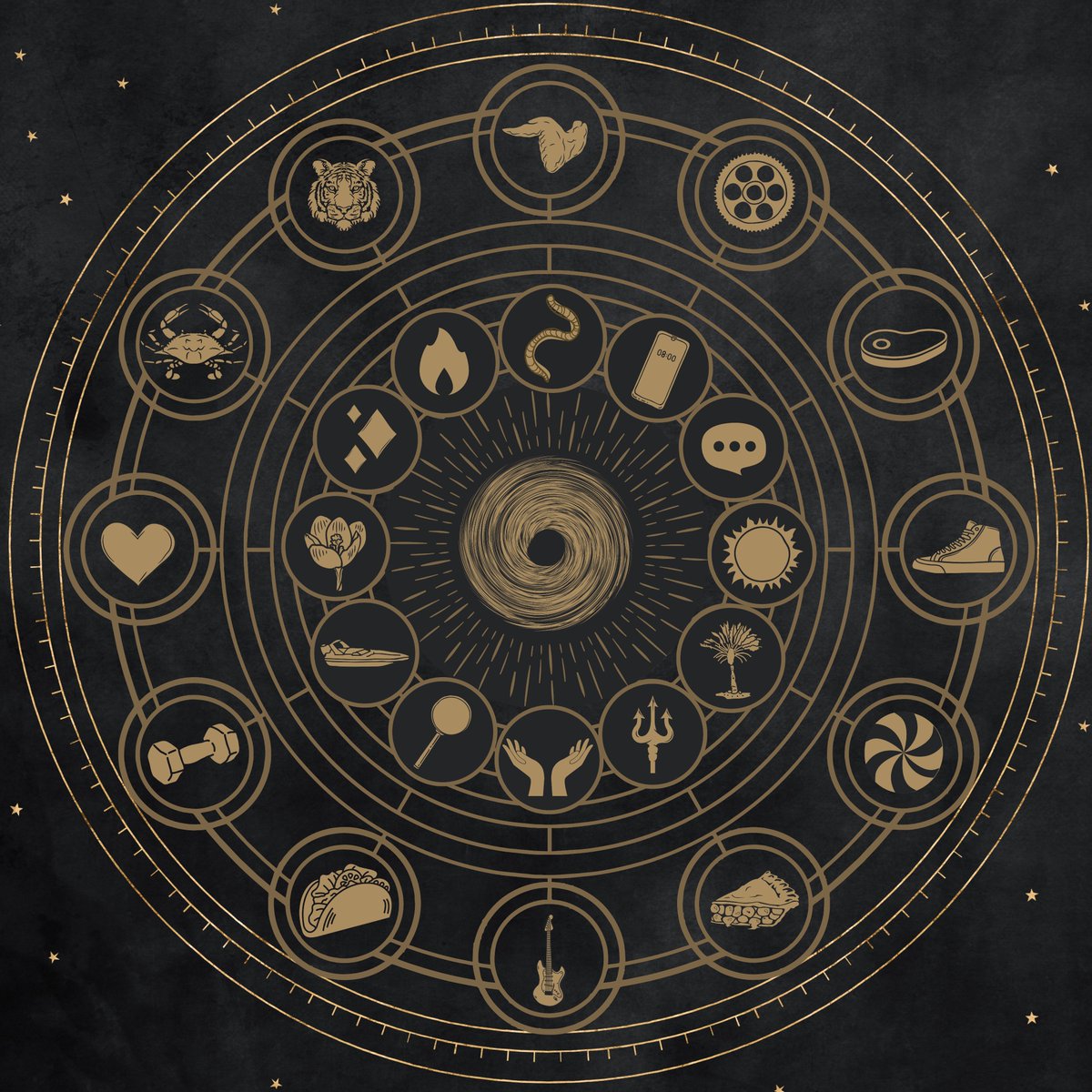 #Blasetober Day 31: Many Teams, One League

Here's an astrology chart version of the blaseball league, (with bonus black hole)

There's a rationale for how I organised the teams - see if you can guess it. I'll put up the actual reason tomorrow