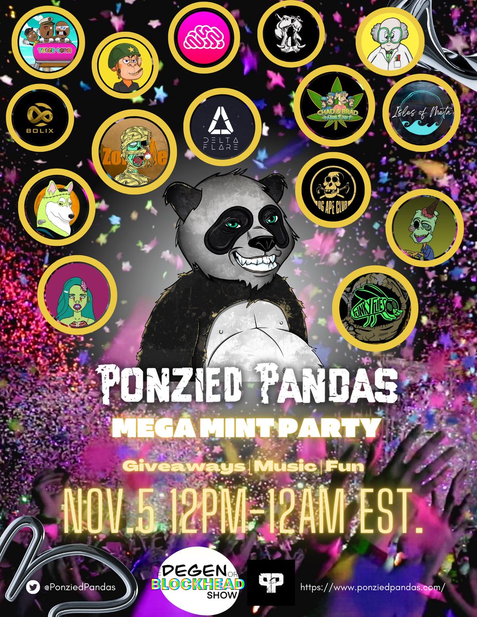 Don’t miss the Mint Party to start November!@PonziedPandas ❤️