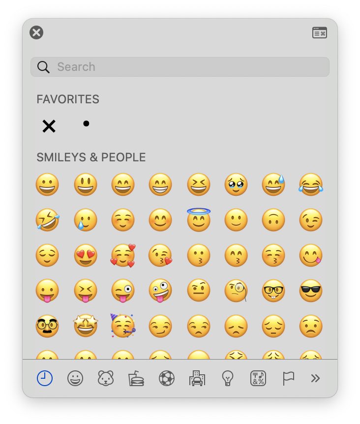 Ben Sandofsky on Twitter "sdw You can also add × to the emoji picker