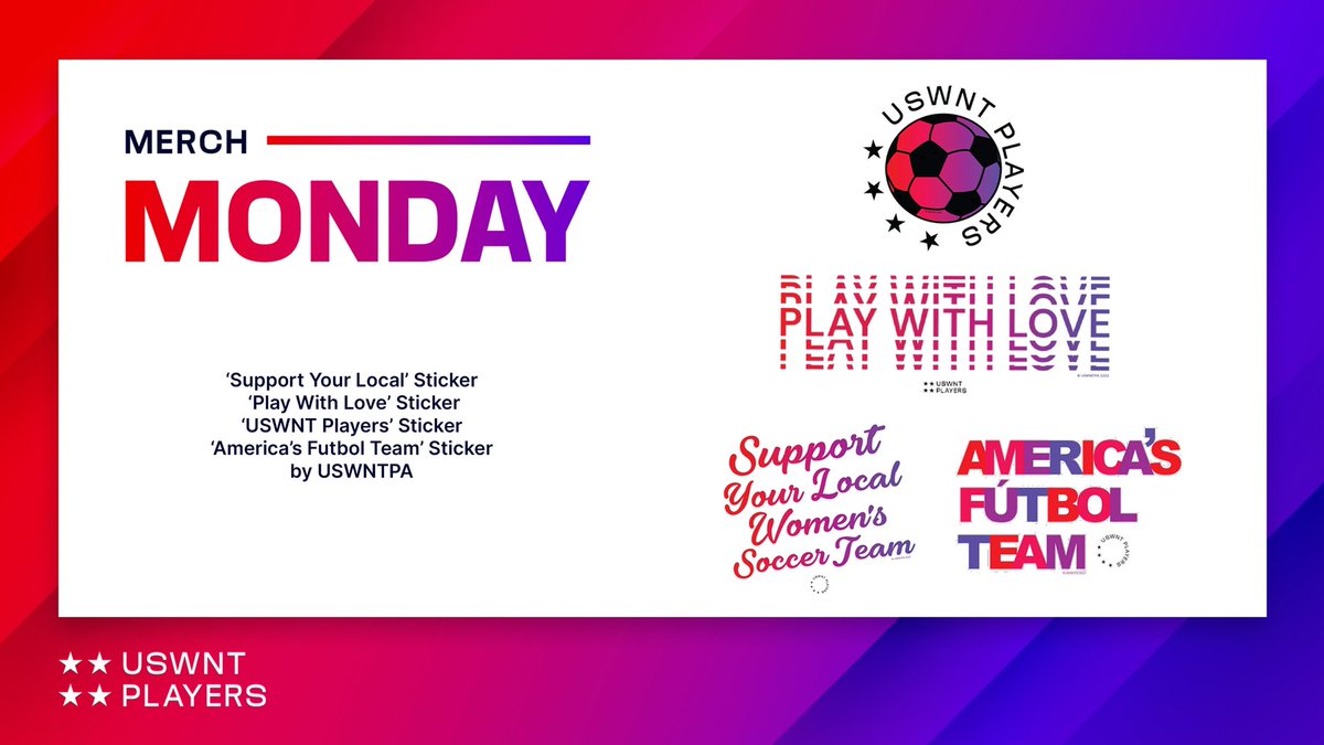 These stickers are everything you need to add a bit of fun to your day, all while supporting the Players 🤩 Grab yours by clicking the link: store.uswntplayers.com/search?q=stick… #WCCountdown #40Weeks #USWNTPA