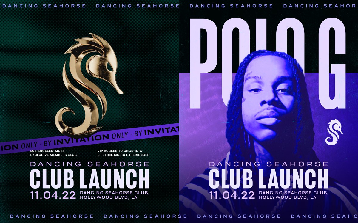 👑 Competition Time! 👑

Win x2 Tickets to our exclusive Dancing Seahorse Club Launch!

Location: Hollywood Boulevard, LA
Date: Friday 4th Nov

Headlined by <a href="/Polo_Capalot/">Polo.G🐐</a>!

To enter:
- Follow <a href="/DancingSeahorse/">Dancing Seahorse</a> 
- Like &amp; RT
- Tag a friend you would take!

#PoloG #LosAngeles