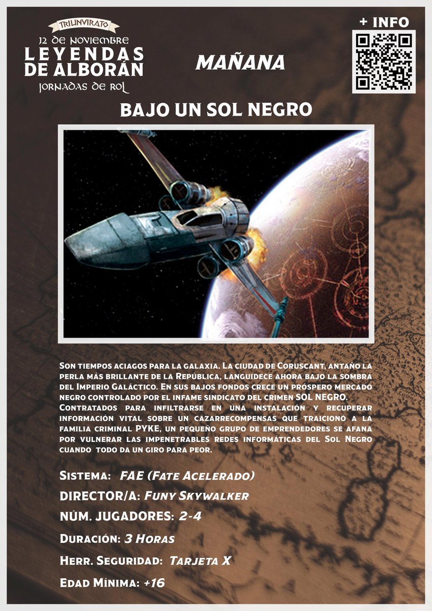 TriunviratoAsoc's tweet photo. ¿Os mola Star Wars? Pues el amigo @FunySkywalker nos trae "Bajo un Sol Negro" con Fate Acelerado para empezar la mañana con FUERZA 😄 https://t.co/Nw7AtlNy7E