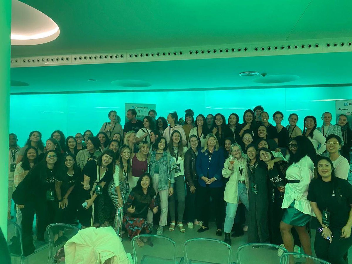 All these wonderful women at the Women’s Conference &amp; Hackathon in Lisbon 💛🔥🎉

<a href="/_HerDAO/">H.E.R. DAO (Mainnet Arc)</a> <a href="/theunitnetwork/">Unit Network</a> <a href="/Web3Hubs/">web3hubs</a> 

@Lucy_C_Mills <a href="/NandaKhiara/">Nanda Khiara / GalleryNK.eth NFTNYC24 SPEAKER</a> 
#womenintech #womeninblockchain #lisbon