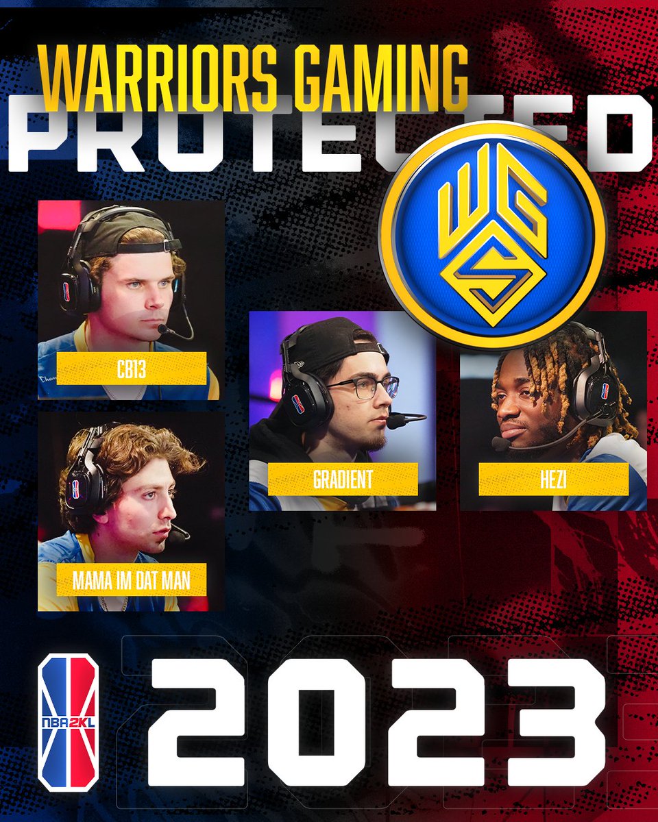 .@WarriorsGaming has announced they're protecting @CB13, @MamaImDatMan_, @Gradient, and @YooVC_ for the 2023 season!🏀