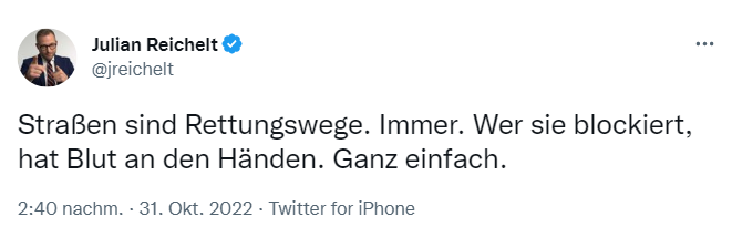 wenig_worte's tweet photo. "Straßen sind Rettungswege. Immer. Wer sie blockiert, hat Blut an den Händen. Ganz einfach."
- Julian Reichelt

#Köln #Impfgegener #Coronaleugner https://t.co/xpGP0UQBRu