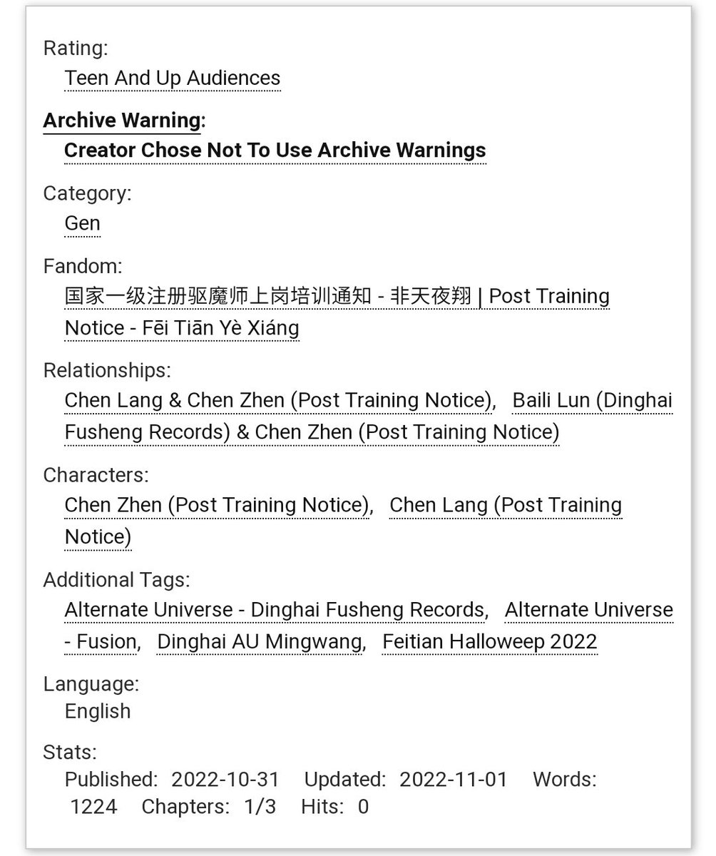 Happy #FeitianHalloweep2022 guys I haven't finished but by concept alone I'm already hurting
archiveofourown.org/works/42766872…