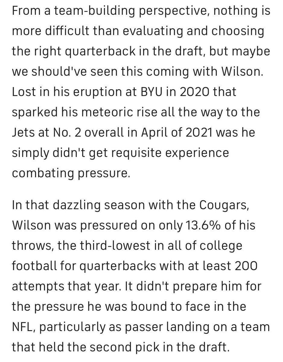 To me, it always comes back to the draft. 

Should we have seen Zach Wilson's struggles against pressure coming during his awesome 2020 season at BYU? https://t.co/RwbVLIgFwU https://t.co/upu888Z73k