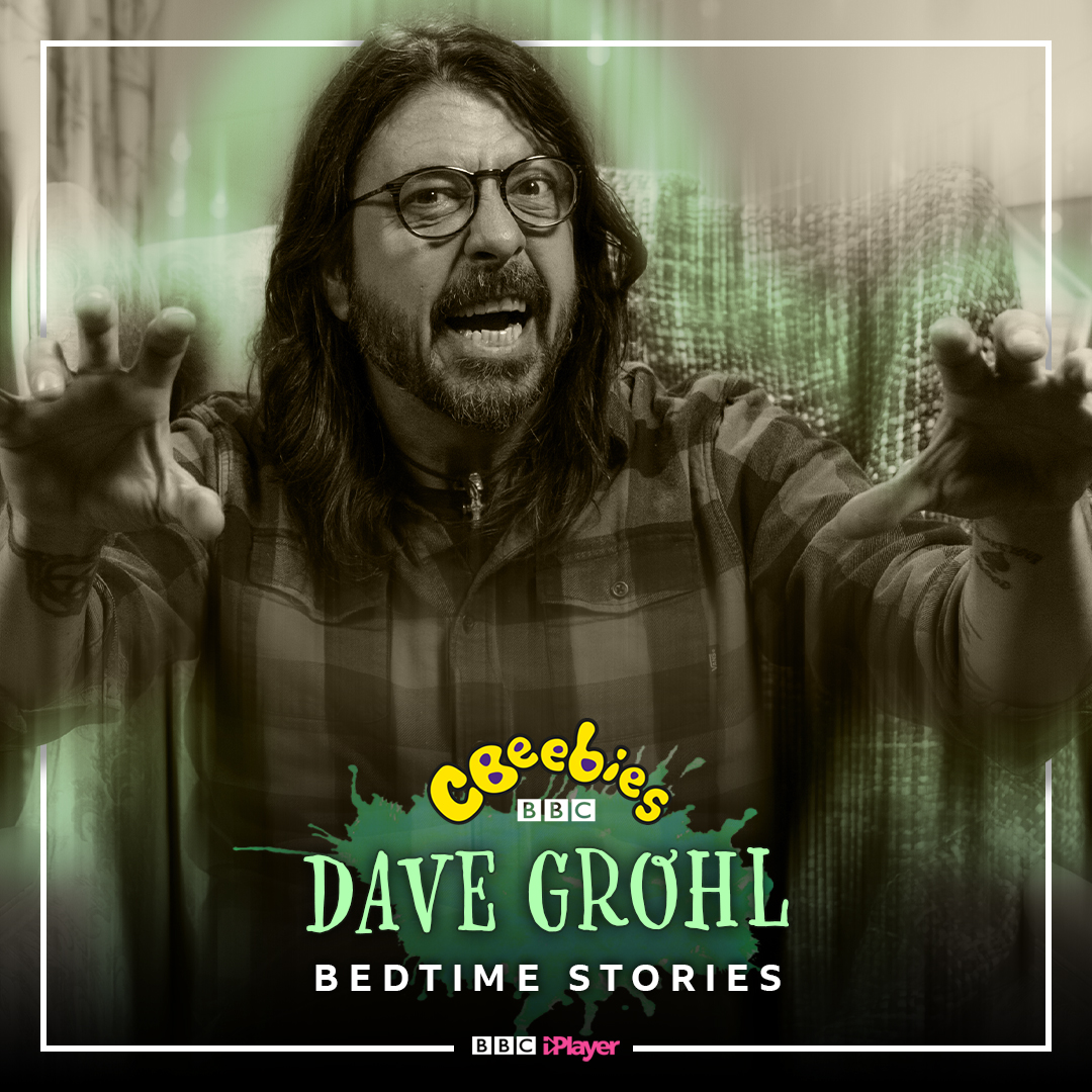 CBeebiesHQ's tweet photo. Is it Dave Grohl or Dave Ghoul? 👻 

Ten Minutes to Bed: Little Monster is our #Halloween Bedtime Story - 6:50pm, 31st Oct then on @BBCiplayer 🎃

@foofighters https://t.co/OTaYfhEqqM