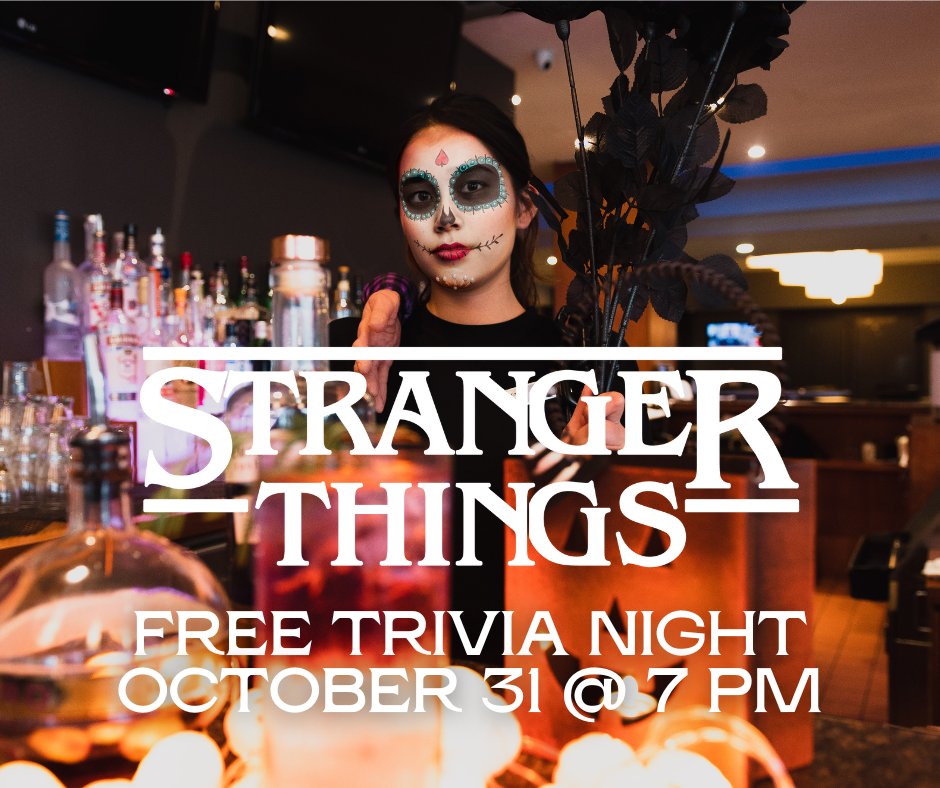 👻TONIGHT! 👻

Free Stranger Things Trivia Night. Prizes all night include CAVU gift cards, 1-night stay at the <a href="/HiltonYVR/">Hilton Vancouver Airport</a> and more! 

Will we see you at 7 pm?

bit.ly/3Wgu9we 

#RichmondMoments | #YVRevents