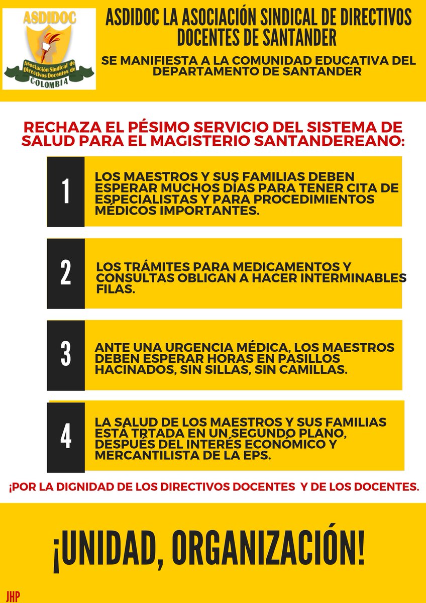 Es un servivio de salud deplorable. ASDIDOC rechaza la ineficiente prestación del servicio de salud del magisterio. <a href="/PFendidoc/">Fendidoc</a> <a href="/SindicatoSES/">Sindicato SES</a> <a href="/cutcolombia/">Central Unitaria de Trabajadores</a> <a href="/fecode/">fecode</a>