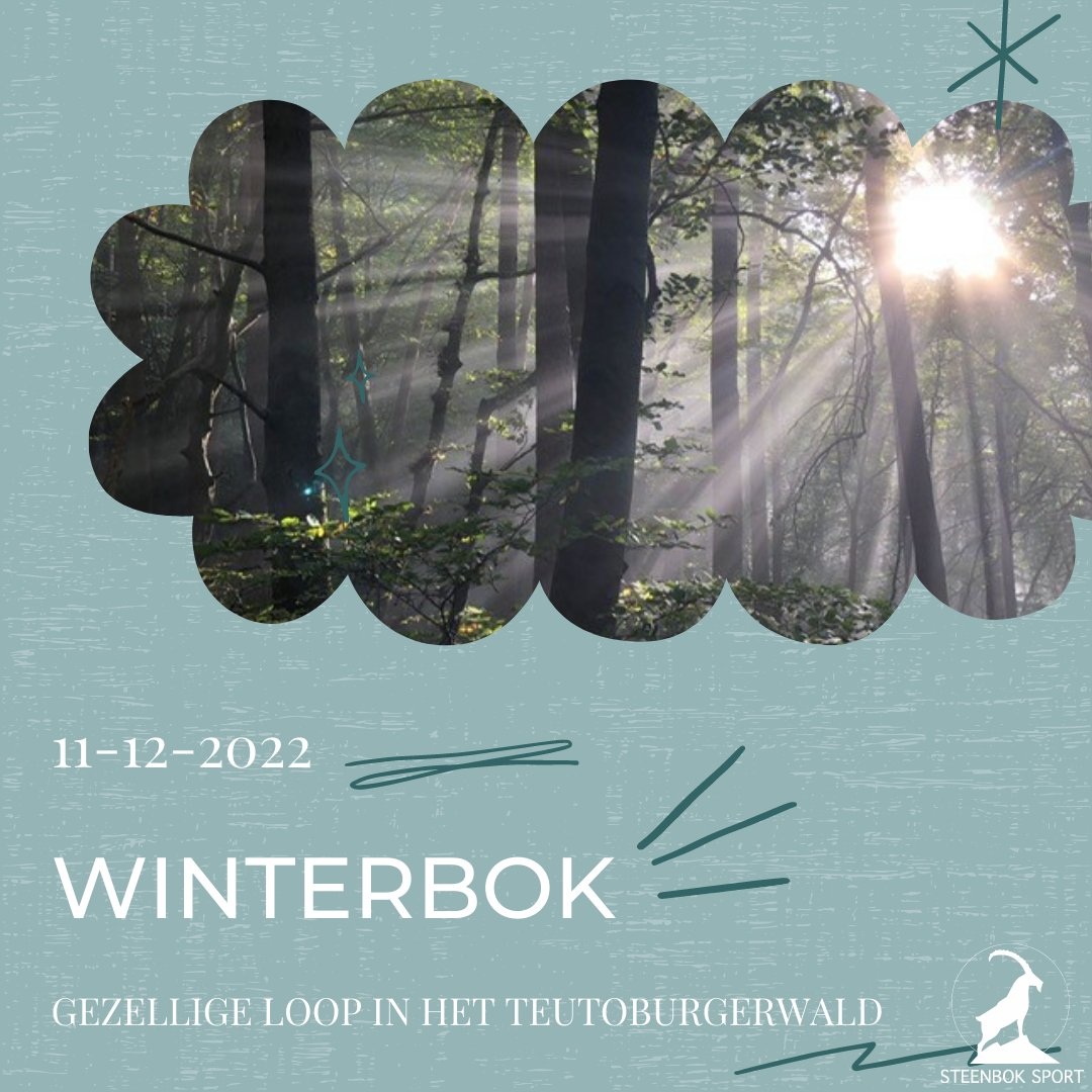 steenboksport's tweet photo. Over ander halve maand is het tijd voor het laatste loopje van het jaar

Op 11 december gaan we nog een keer gezellig lopen in het Teutoburgerwald, ga jij met ons mee?

Meer informatie en inschrijven: https://t.co/l4xJCeml10

#SteenbokSport #genietalsjedurft #Teutoburgerwald https://t.co/7PXl9tEdCm
