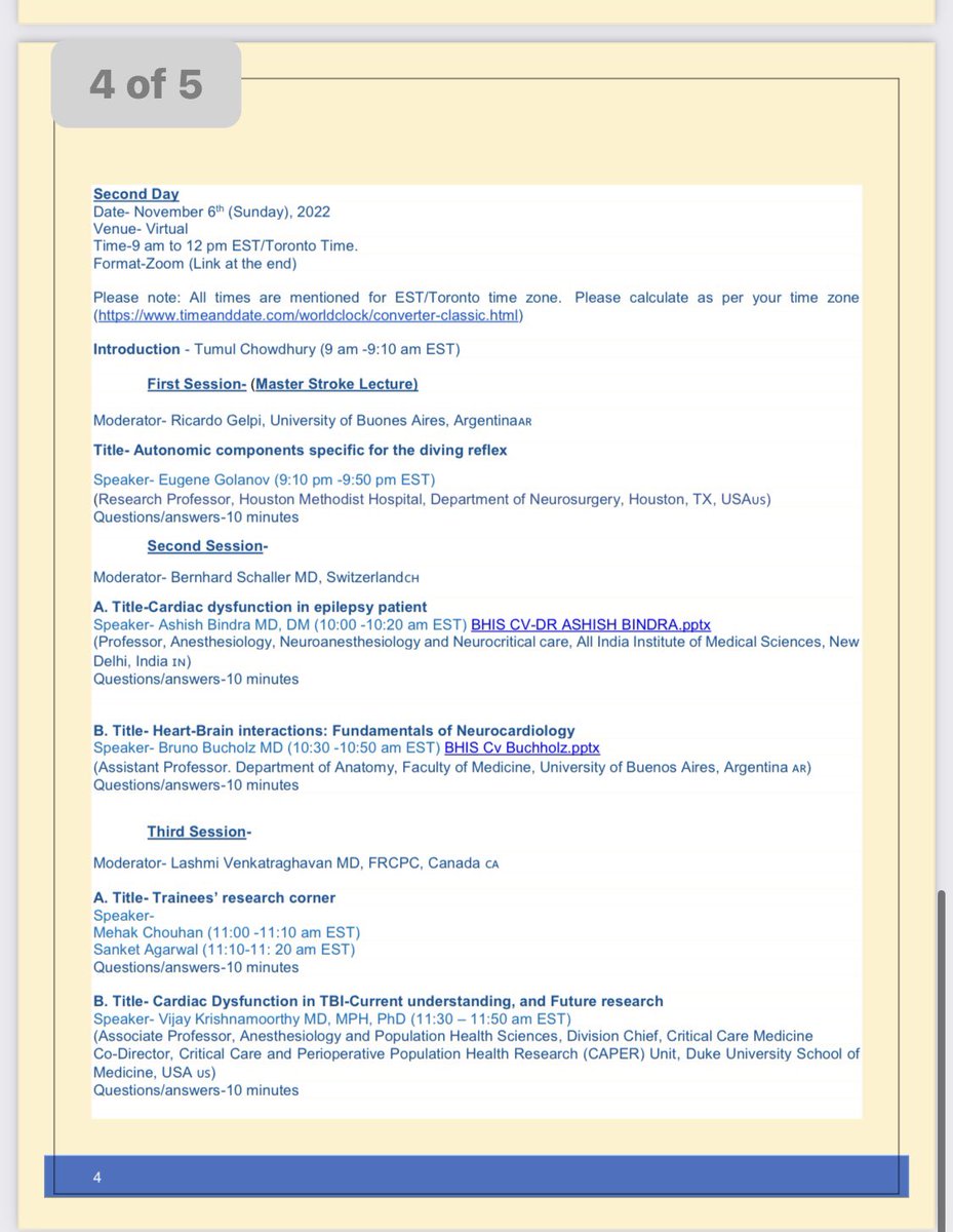 Excellent program and speakers across the globe enlisted for 2nd Annual Brain and Heart Interactions Society Conference (Nov 5 and 6, 9 am to 12 pm EST). Interested in joining the session. Please DM. <a href="/BHISociety/">Brain and Heart Interaction Society (BHIS)</a> <a href="/BuchholzBruno/">Bruno Buchholz</a>  <a href="/GelpiRicardo/">Ricardo Gelpi</a> <a href="/BJSchaller05/">Bernhard Schaller</a>