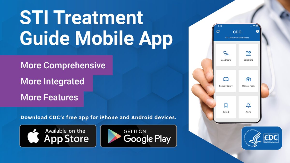 Clinicians: Keep CDC's STI Treatment Guidelines close by with the free STI Treatment (Tx) Guide mobile app. The app offers quick & easy access to streamlined #STI prevention, diagnostic, and treatment recommendations. Download today: bit.ly/3B4ccGV #STITreatment @CDCSTD