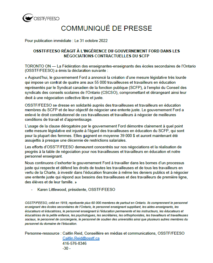 OSSTF Communications tweet media