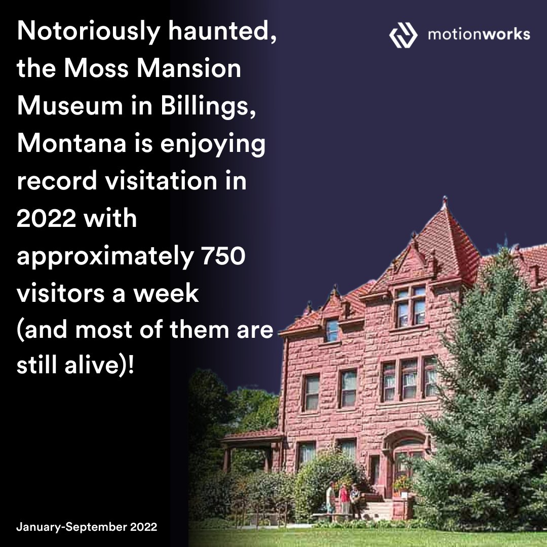 Motionwrks's tweet photo. The Population Experts at Motionworks wish a Happy Haunted Halloween to all of those celebrating. #HappyHalloween #MossMansion #FootTraffic #BOOH @visitmontana https://t.co/w8t1XGcbA6