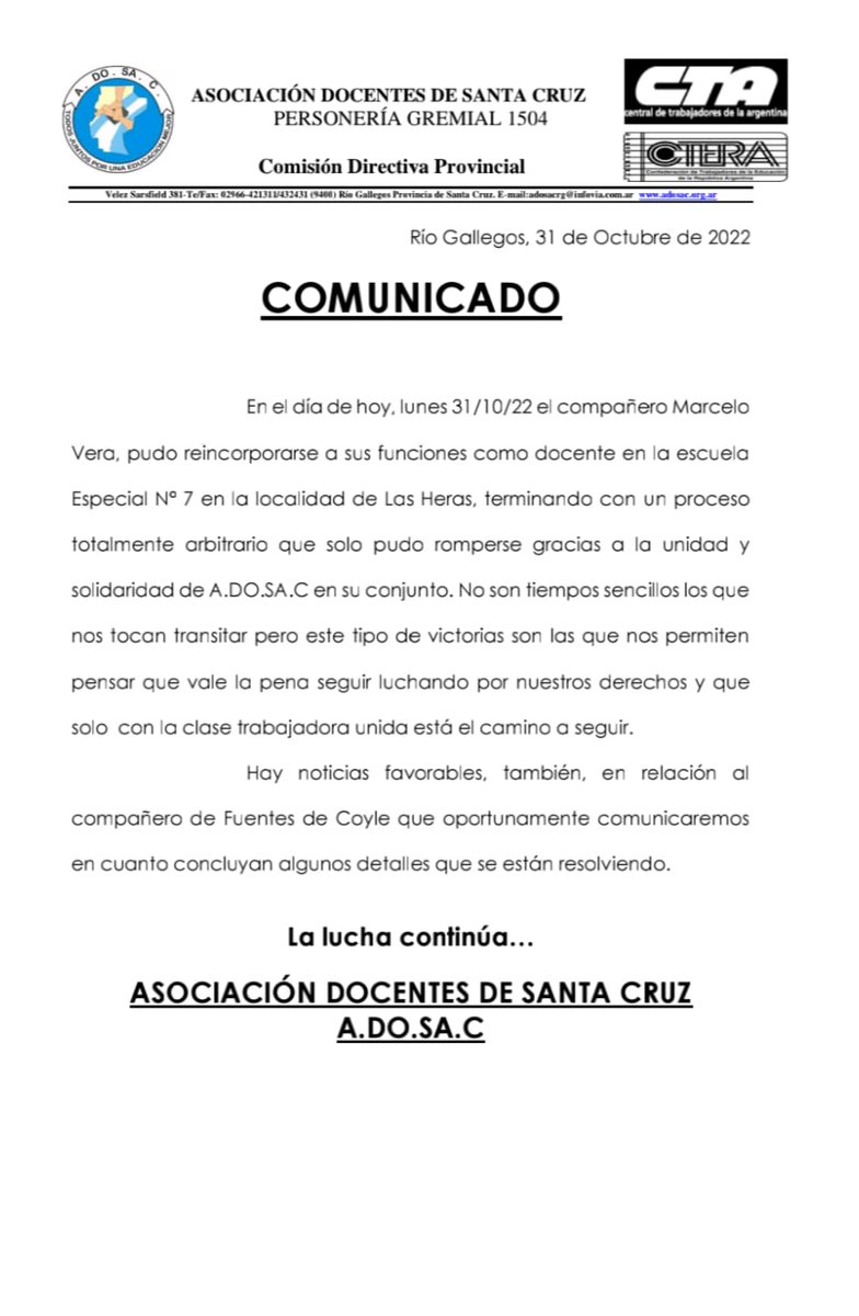 adosacP's tweet photo. #Reincorporación a los puestos de trabajo #Logro de ADOSAC https://t.co/MbQ9ulR0m6
