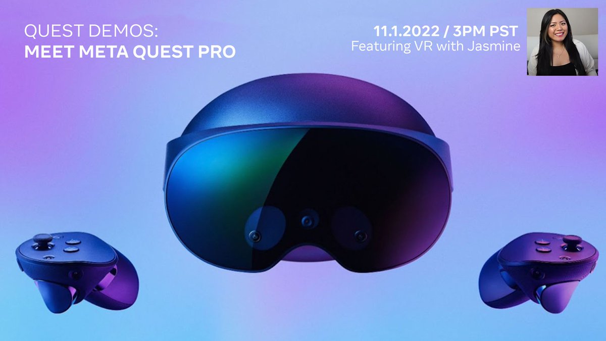 You heard about #MetaQuestPro at Connect, now it’s time to learn how this device can enhance your VR experience. We’re joined by special guest @VRwithJasmine on Facebook Live on 11/1 at 3PM PT. RSVP here: facebook.com/events/4248739…