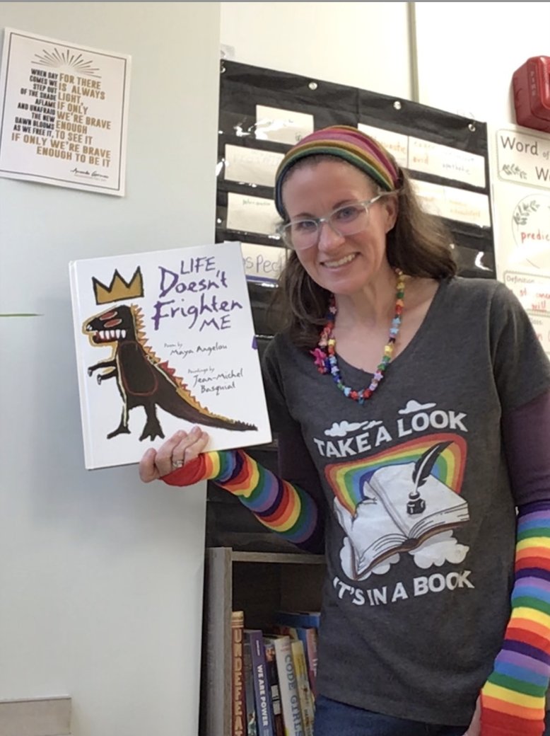 Reading specialist = #readingrainbow! On Halloween we celebrate our bravery: #poetry always guides. #bydhttmwfi Happy 🎃 from Percy Julian Middle School! <a href="/levarburton/">LeVar Burton</a> <a href="/TheAmandaGorman/">Amanda Gorman</a> #MayaAngelou <a href="/OakPark97/">Oak Park District 97</a> 📚🌈 #butterflyinthesky