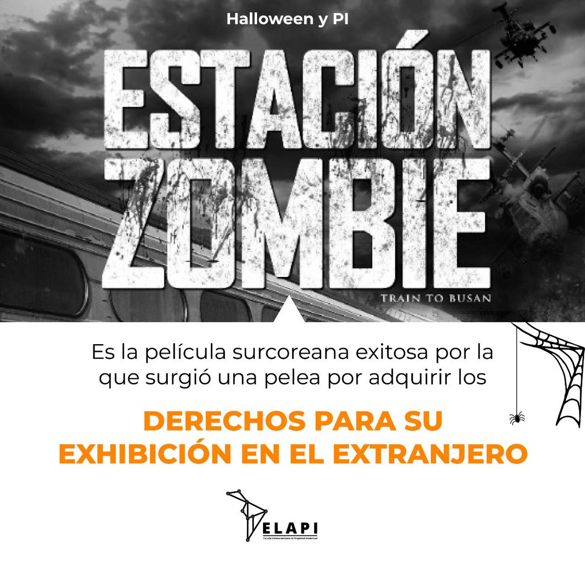 SomosELAPI's tweet photo. Las películas son uno de los contenidos de entretenimiento que copila todo el esplendor de la Propiedad Intelectual. Ese es el caso de la película de zombies surcoreana🇰🇷, ¿conocías este caso?😱.
#Halloween #PropiedadIntelectual #SomosELAPI #ELAPI https://t.co/HxurDlhTyw