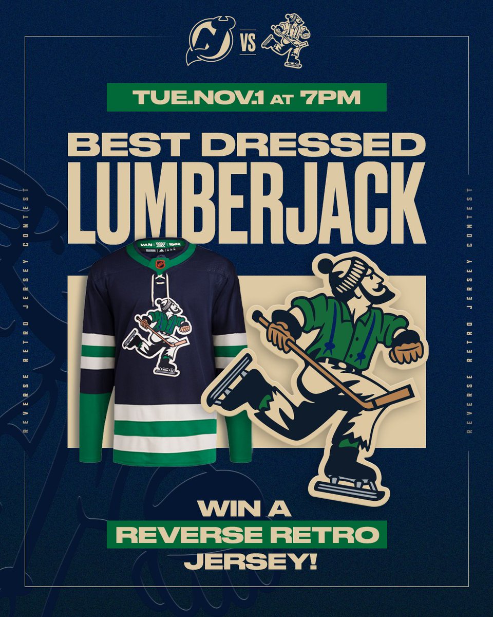 We want to see your best Johnny Canuck! If you are coming to our Reverse Retro game tomorrow, November 1st, the best dressed Lumberjack will win a Reverse Retro jersey & 2 tickets to the game against LA on November 18th! Come early for axe throwing & face painting in the Plaza.