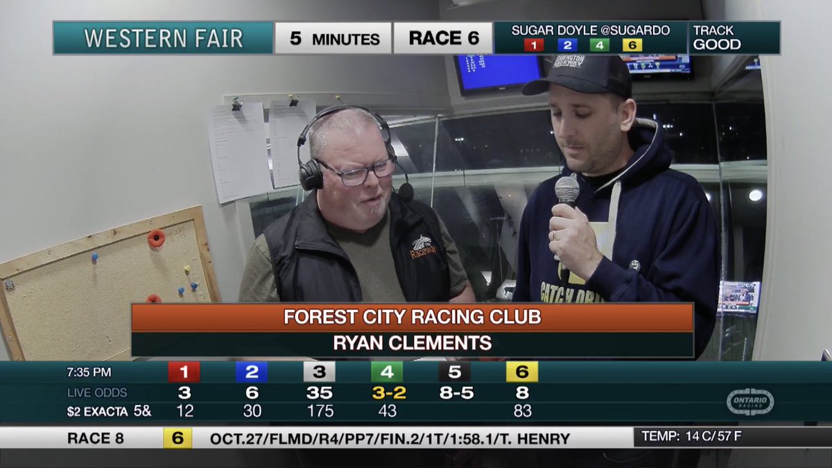 elliottracing99's tweet image. Ryan Clements (@offandpacing_ry) from the Forest City Racing Club joined track announcer @SugarDoyle in the booth to chat a new fractional ownership group in Ontario! 

For more information follow @fcracingclub