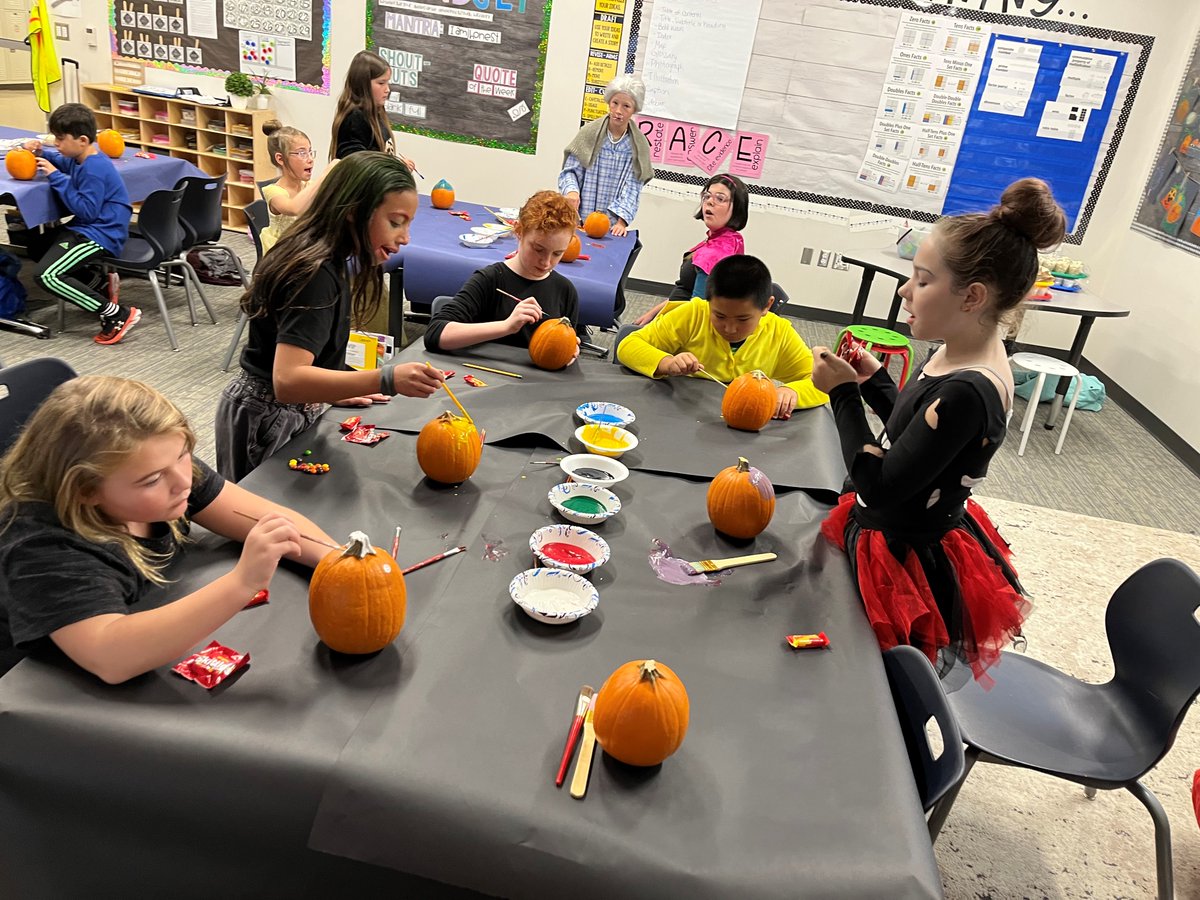 PullmanSD's tweet photo. Mrs. Wysup's class painted pumpkins today! https://t.co/AitdXKkgm2