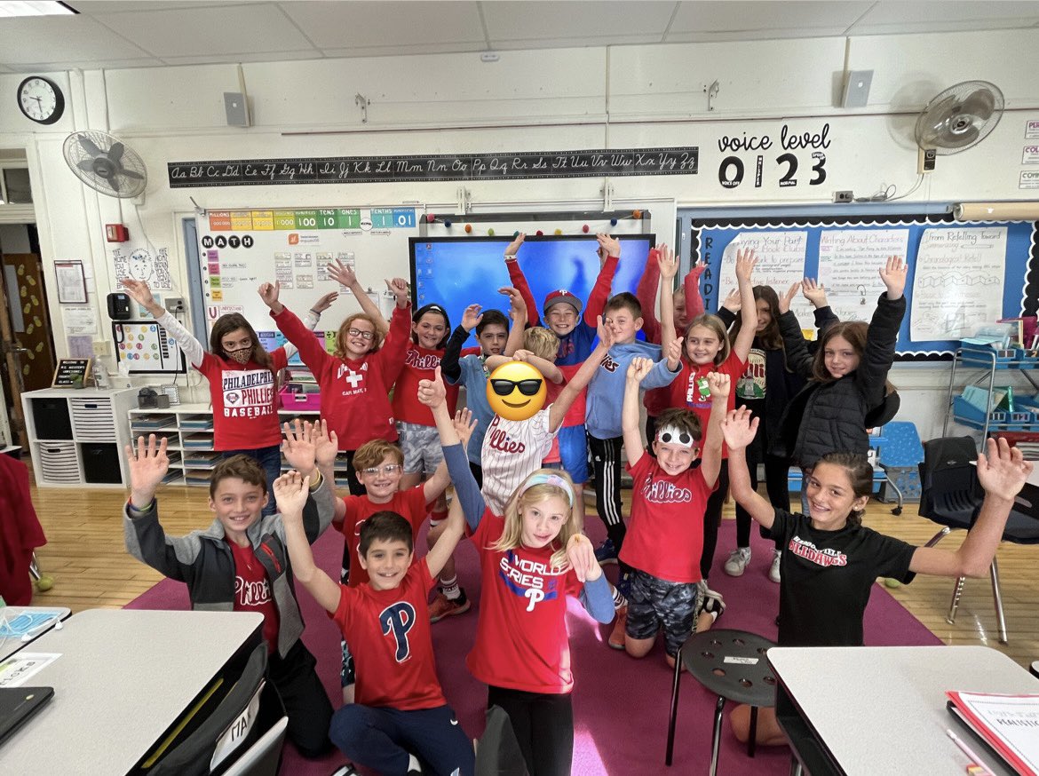 MissNguyen200's tweet photo. Excitement levels are running high this week between Halloween AND cheering on the @Phillies ! @haddonES1 @HaddonSchools 👻🧡⚾️❤️ https://t.co/BA0n7eD5EI