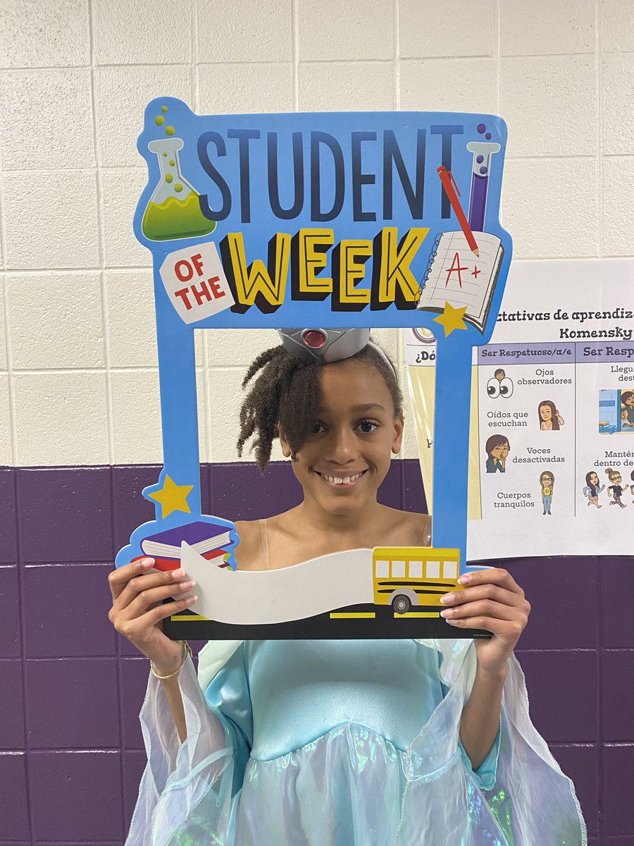 Student of the week! She is always being respectful, responsible, and safe! #KomenskyLionPride