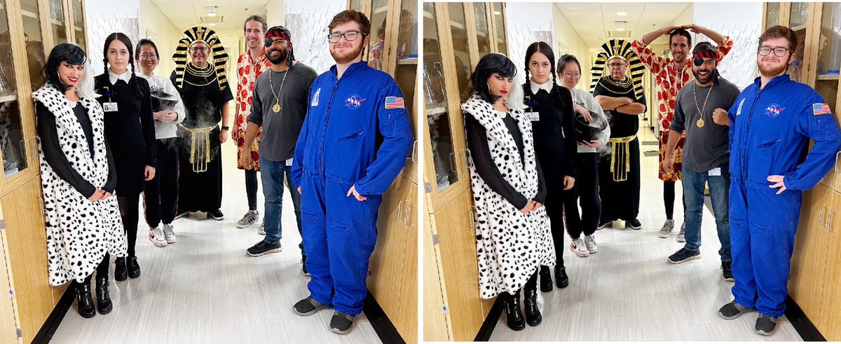 Ben Novitch (@novitchlab) on Twitter photo Pharaoh finally made it out his tomb! Halloween is even more terrifying in lab with <a href="/Butlerlab_UCLA/">Samantha Butler</a> (no EH&S violations though!). 💀🎃 <a href="/RicheSoizic/">Soizic Riche</a> 🐩, <a href="/YesicaAyon/">Yesica Mercado-Ayon</a> 🖤<a href="/cendi_ling/">Cendi Ling</a> 🏃♀️ Pharaoh, Eric Heinrichs🍕, <a href="/Sandeep04998190/">Sandeep Gupta</a>
🏴☠️, Seant Ryan 🧑🚀. #BooSCRC <a href="/dgsomucla/">David Geffen School of Medicine at UCLA</a> <a href="/UCLAstemcell/">UCLA Broad Stem Cell</a> Pharaoh finally made it out his tomb! Halloween is even more terrifying in lab with <a href="/Butlerlab_UCLA/">Samantha Butler</a> (no EH&S violations though!). 💀🎃 <a href="/RicheSoizic/">Soizic Riche</a> 🐩, <a href="/YesicaAyon/">Yesica Mercado-Ayon</a> 🖤<a href="/cendi_ling/">Cendi Ling</a> 🏃♀️ Pharaoh, Eric Heinrichs🍕, <a href="/Sandeep04998190/">Sandeep Gupta</a>
🏴☠️, Seant Ryan 🧑🚀. #BooSCRC <a href="/dgsomucla/">David Geffen School of Medicine at UCLA</a> <a href="/UCLAstemcell/">UCLA Broad Stem Cell</a>