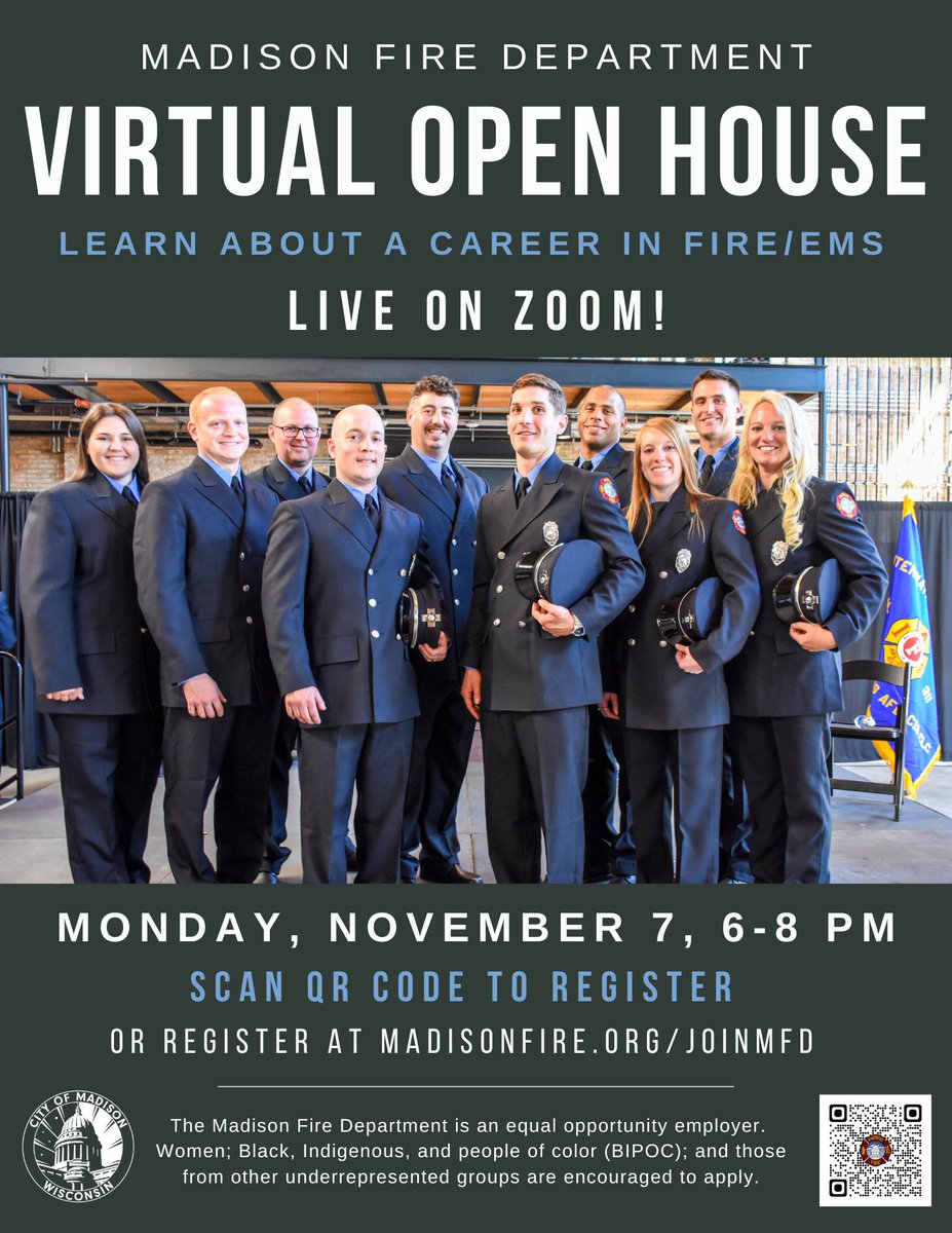 Interested in joining our team? Want to learn more and ask questions? Register now for our virtual recruitment open house next Monday, November 7, 6-8 PM! Register here: tinyurl.com/mpm8xnty