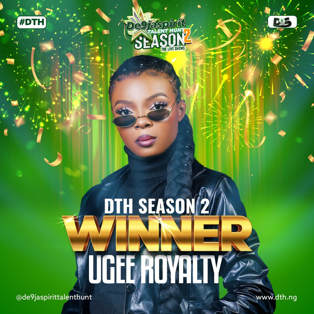 Congratulations to <a href="/Ugeeroyalty/">Ugee Royalty</a> for emerging the Winner 🎉🥳 of De9jaSpirit Talent Hunt Season 2.

#De9jaspirittalenthunt #DTH