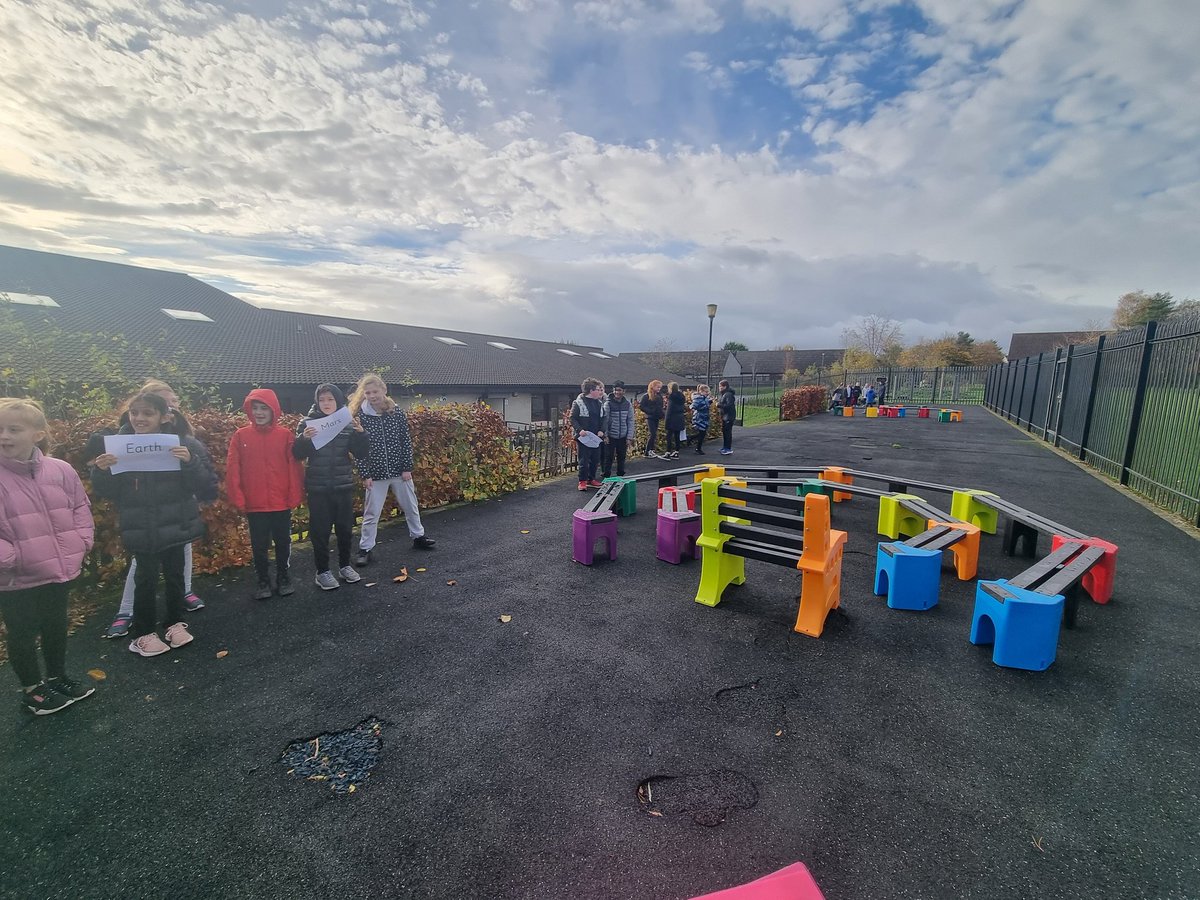 CarmondeanP3's tweet photo. Today we learned about the size of the planets and how to visualise the distance between them. The best way to do this? A fruity solar system and a visit to our playground to understand the size of our solar system! ππ @carmondean_ps #outdoorlearningday #nowallslearning https://t.co/7G67Sm5Zgx