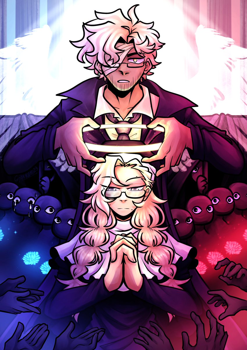 The first of my two pieces for @rpgmzine!! go play eloquent countenance its an awesome game and I had so much fun drawing this for it :) #EloquentCountenance #교언영색