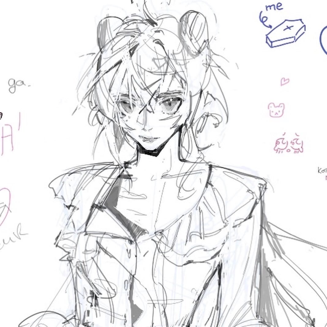 absente052's tweet photo. #Ganyu sketch https://t.co/cQur9GYiJe