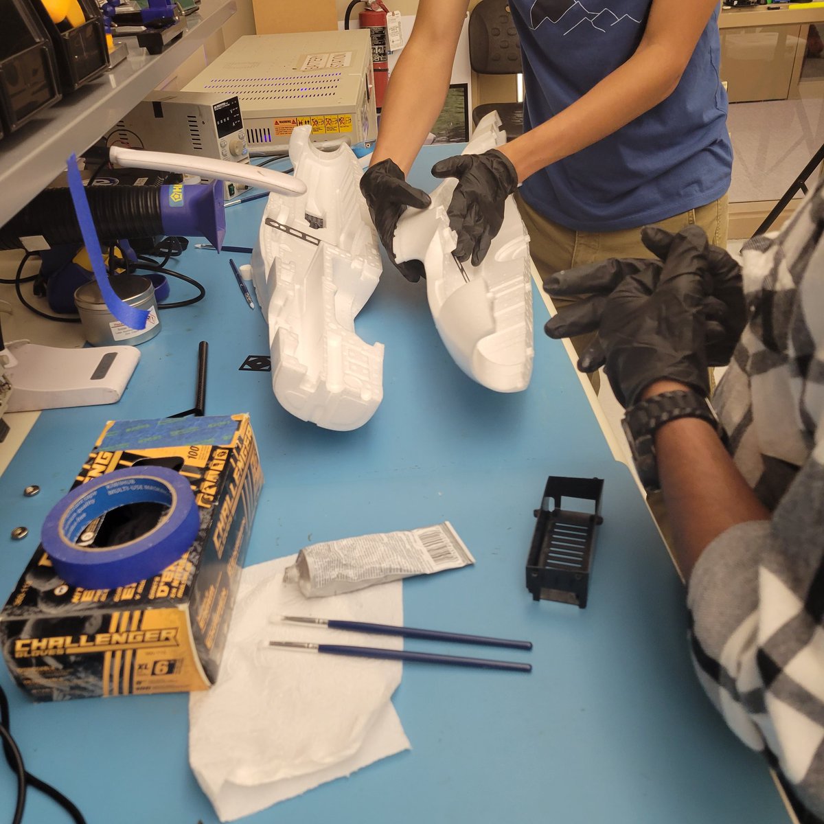 RAERrobotics's tweet image. Our #SUAS team made some excellent progress in the last week. Glued together the main body of the frame, mounted the vertical motor mounts, and added motors onto the folding mounts! Interested in helping further? They&apos;ll be in the #RAER lab at 6pm! #embryriddledaytona