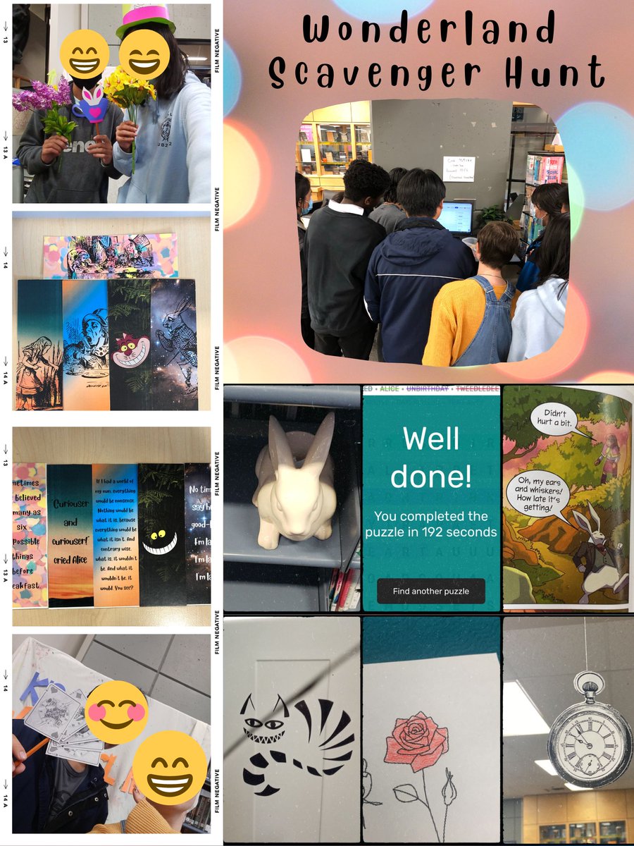 mmebarron's tweet photo. The KP Library Learning Commons turned into a Wonderland this month! With themed decor we hosted Scavenger hunts, had a photobooth, made bookmarks and had an activity station. Happy Halloween! 🎃#sd36learn https://t.co/LWHGJOFJyE