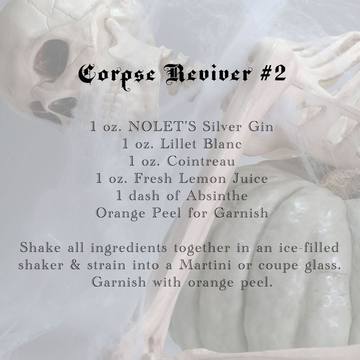 NOLETSGins's tweet photo. Have a spooky Halloween!
Corpse Reviver #2
#CorpseReviver #recipe #NOLETS #SpookySeason #gin https://t.co/QPTk6gTAsC