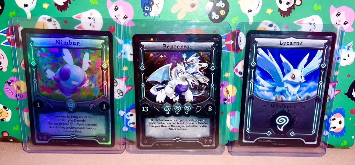 Dazedfox's tweet photo. My holographic Penterror showed up today! 

Starting to get quite the collection of @Elestrals already and I’m super excited about it!! ✨

Thank you @aDrive_tK !! 

#elestrals #penterror https://t.co/laC31A8g0G