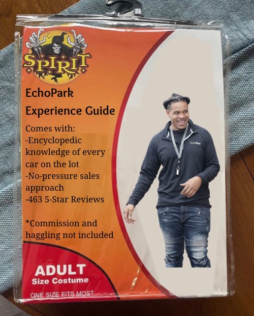 Suit up for the sweetest car-buying experience you’ve ever had with the help of one of our Experience Guides. #EchoPark #HappyOwner #Halloween