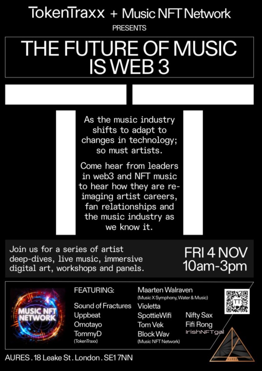 blockwav's tweet photo. Hey Web3 Fam. If you’re in music &amp; Web3 &amp; you’re in the UK @ NFTLondon this week then get yourself along to this event organised by @Musicnftnetwork &amp; @sofractures &amp; @TokenTraxx it’s gonna be a good one don’t miss out! https://t.co/OLGNvCc7ny https://t.co/HiUAe6MCjC