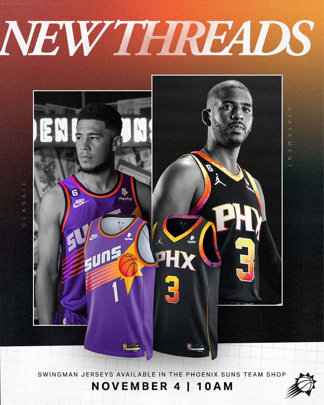 paypal suns jersey