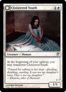 midashand's tweet photo. @astralsflame The whole Innistrad block, honestly, this is just the first one that popped into my head. I had played a little when it first came out, but was a cloistered youth in my own way. (Satanic panic) Fast forward 10+ years and I see the new Gothic Horror themed set. Immediately sold. https://t.co/z7p4oYbTLO
